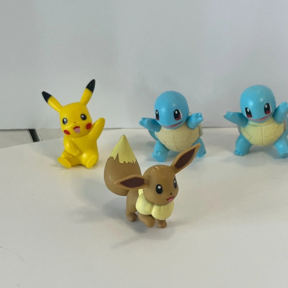 Pokemon Battle‎ Figure Lot 7 Jazwares Pikachu Eevee Squirtle Murkrow Miniatures